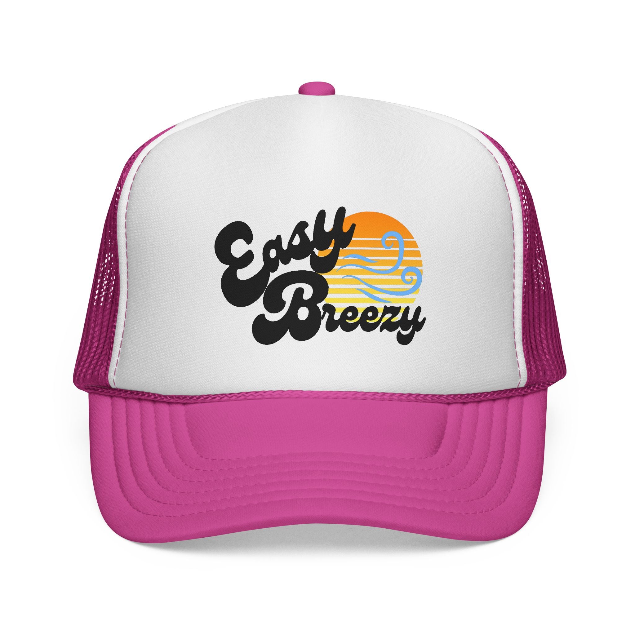 Easy Breezy Hat – Retro Sunset Beach Mesh Cap