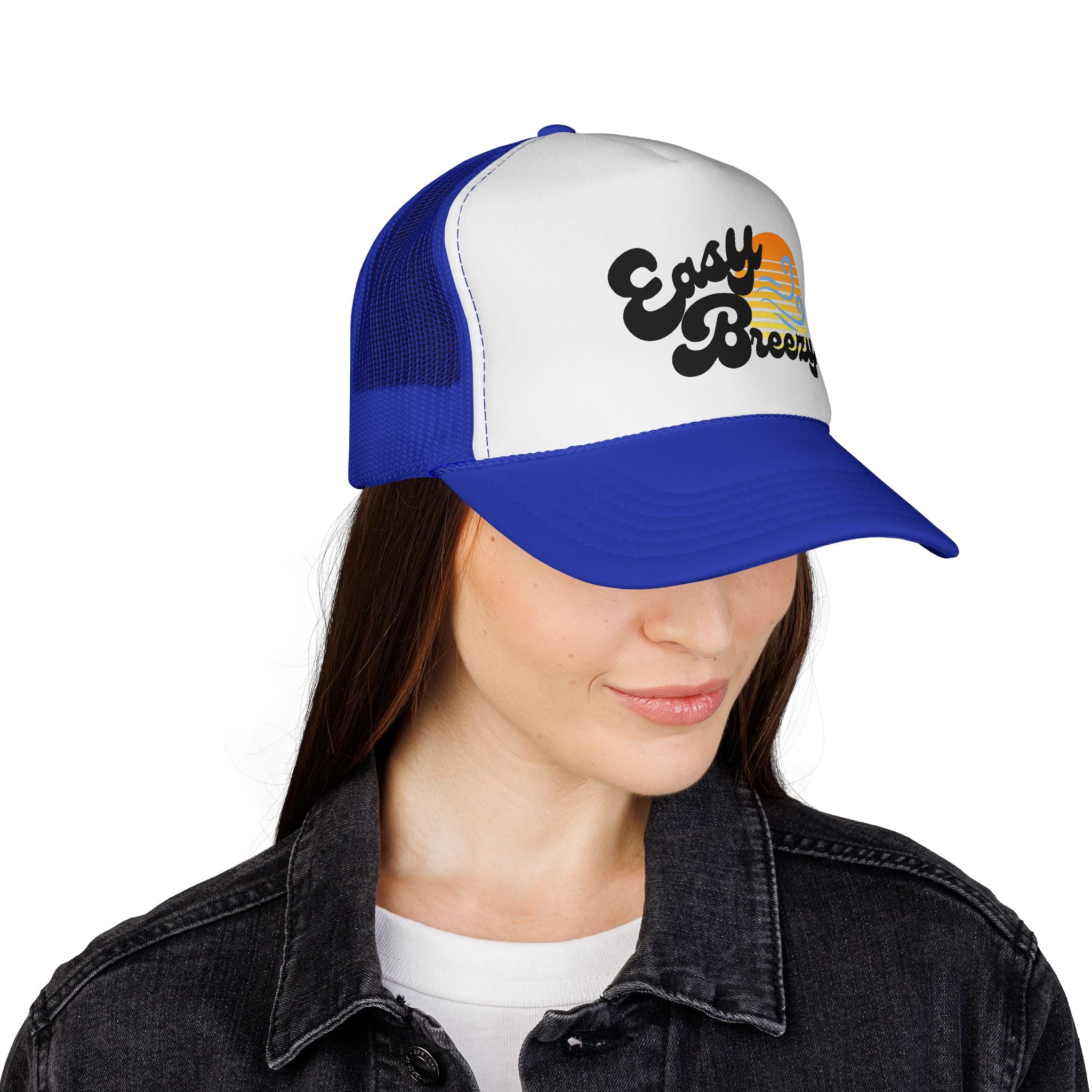 Easy Breezy Hat – Retro Sunset Beach Mesh Cap