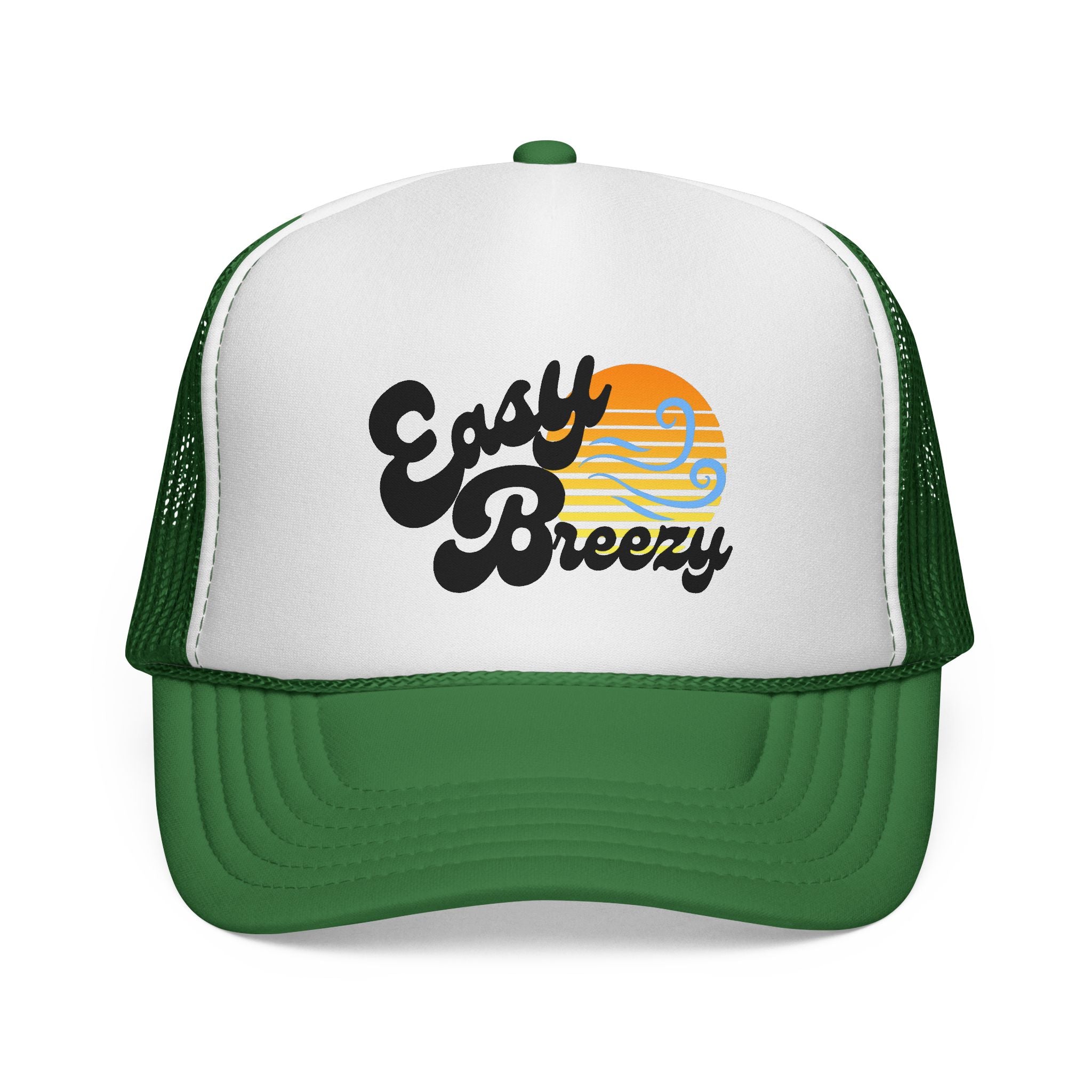 Easy Breezy Hat – Retro Sunset Beach Mesh Cap