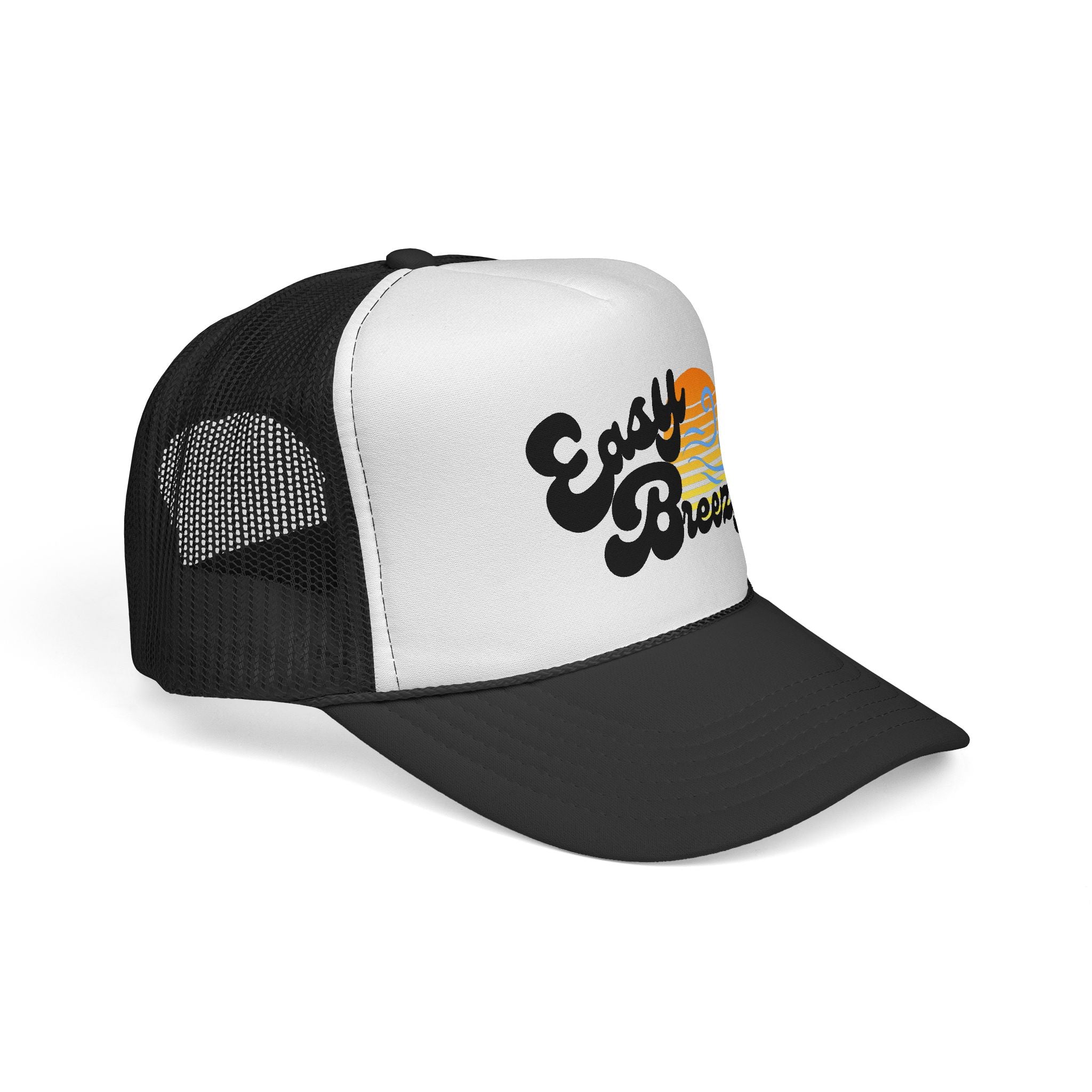 Easy Breezy Hat – Retro Sunset Beach Mesh Cap