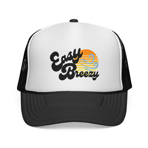 Easy Breezy Hat – Retro Sunset Beach Mesh Cap